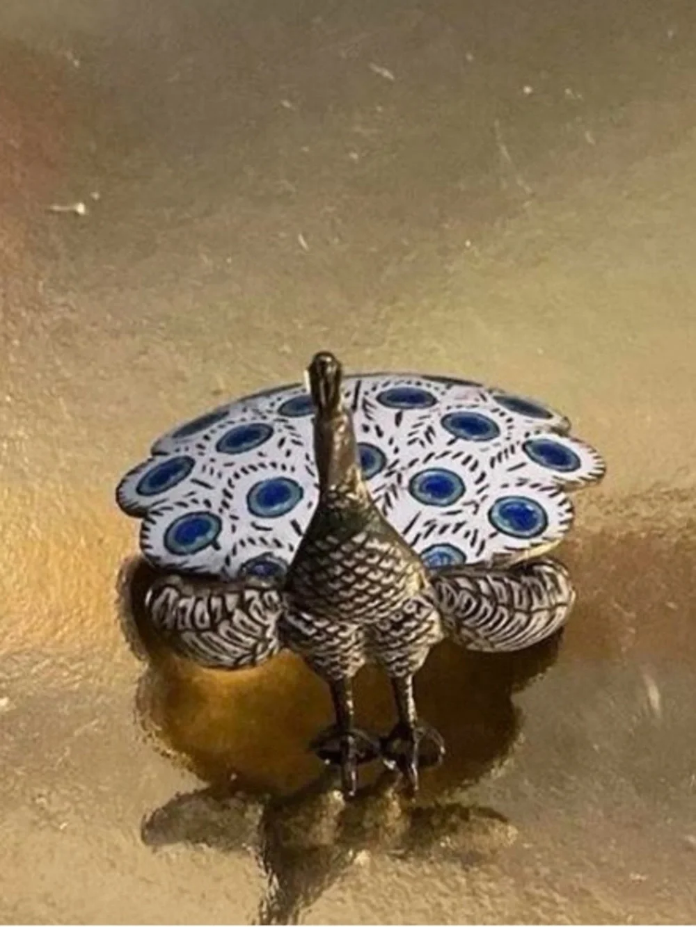 Vintage‎ silver peacock brooch and earrings